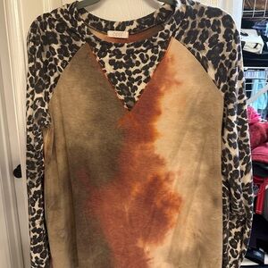 ODDY Orange and Brown Graphic Sweatshirt